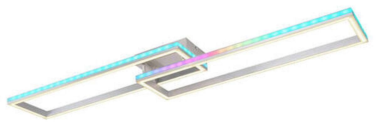 Led-deckenleuchte 67209-45d - Silberfarben/Opal, Design, Kunststoff/Metall (119,5/25,5/10cm) - Globo