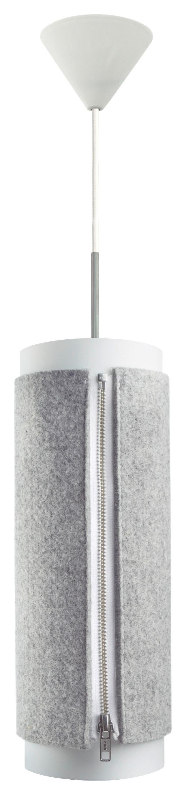Hängeleuchte Zip Star 110 Medium Grau B: 15,5 Cm - Grau, Basics, Kunststoff/Textil (15,5/15,5/40,6cm) - Kayoom