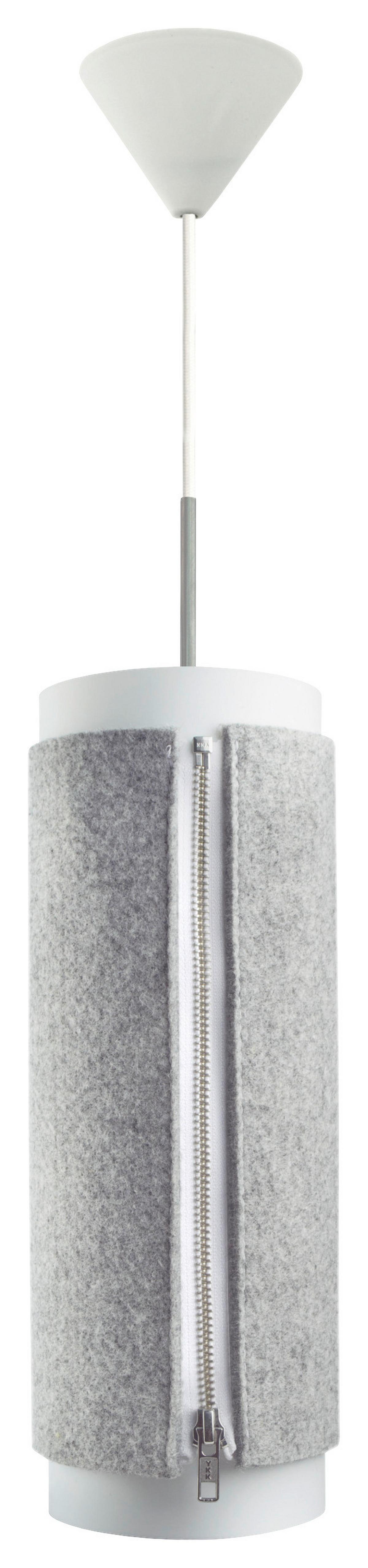 Hängeleuchte Zip Star 110 Medium Grau B: 15,5 Cm - Grau, Basics, Kunststoff/Textil (15,5/15,5/40,6cm) - Kayoom