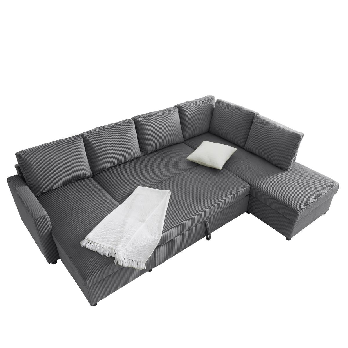 Sedacia súprava MARTINA U, pravá, antracitový menčester - čierna/antracitová, Modern, kov/drevo (146/276/204cm) - Mömax