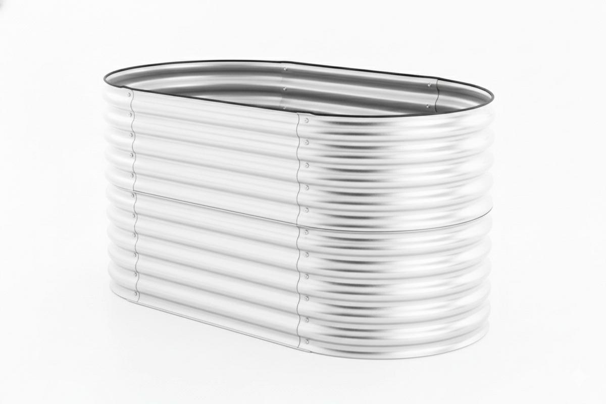 Hochbeet, Silber LxBxH: ca. 160x80x80 cm - Silberfarben, Basics, Metall (160/80/80cm) - Prestige Home