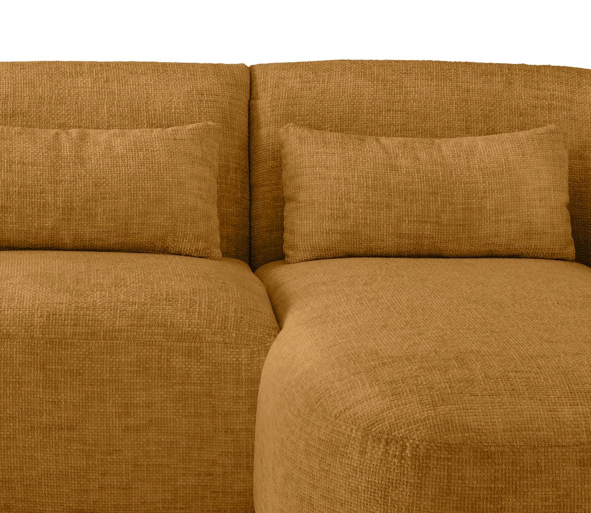 Ecksofa Caponi Goldfarben S: 256x160 Cm - Goldfarben/Schwarz, MODERN, Textil (256/160cm) - Livetastic