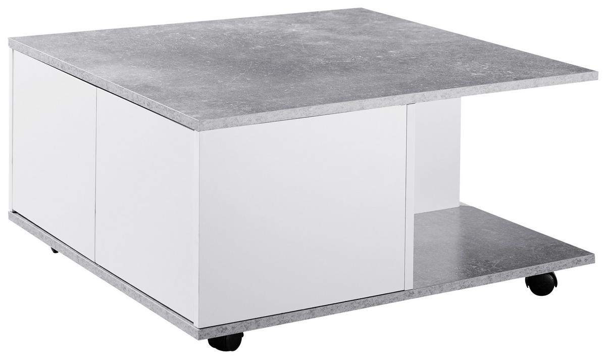 Konfererenčny stolík bielo-sivý - sivá/biela, Modern, kompozitné drevo/plast (70/70/36,5cm) - MID.YOU