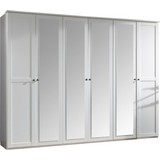 Drehtürenschrank mit Spiegel 270cm Chalet, Weiß Dekor - Weiß, KONVENTIONELL, Holzwerkstoff (270/210/58cm) - Cantus