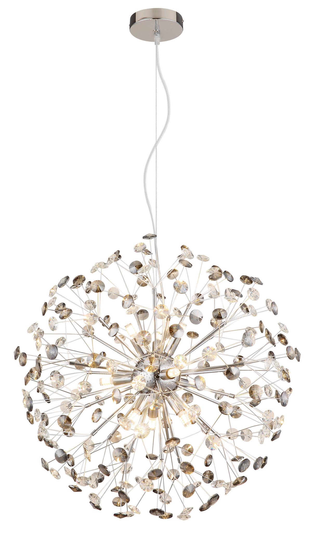 Kristály Függőlámpa 64135h2c  Katrina - krómszínű/áttetsző, Lifestyle, műanyag/üveg (60/150cm) - Globo