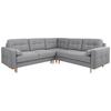 Eckschlafsofa Noret Hellgrau S: 242/242 cm - Dunkelgrau/Eiche Wotan, KONVENTIONELL, Textil (242/242cm) - MID.YOU