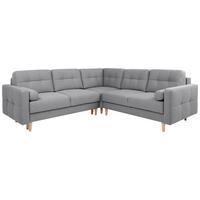Eckschlafsofa Noret Hellgrau S: 242/242 cm - Dunkelgrau/Eiche Wotan, KONVENTIONELL, Textil (242/242cm) - MID.YOU