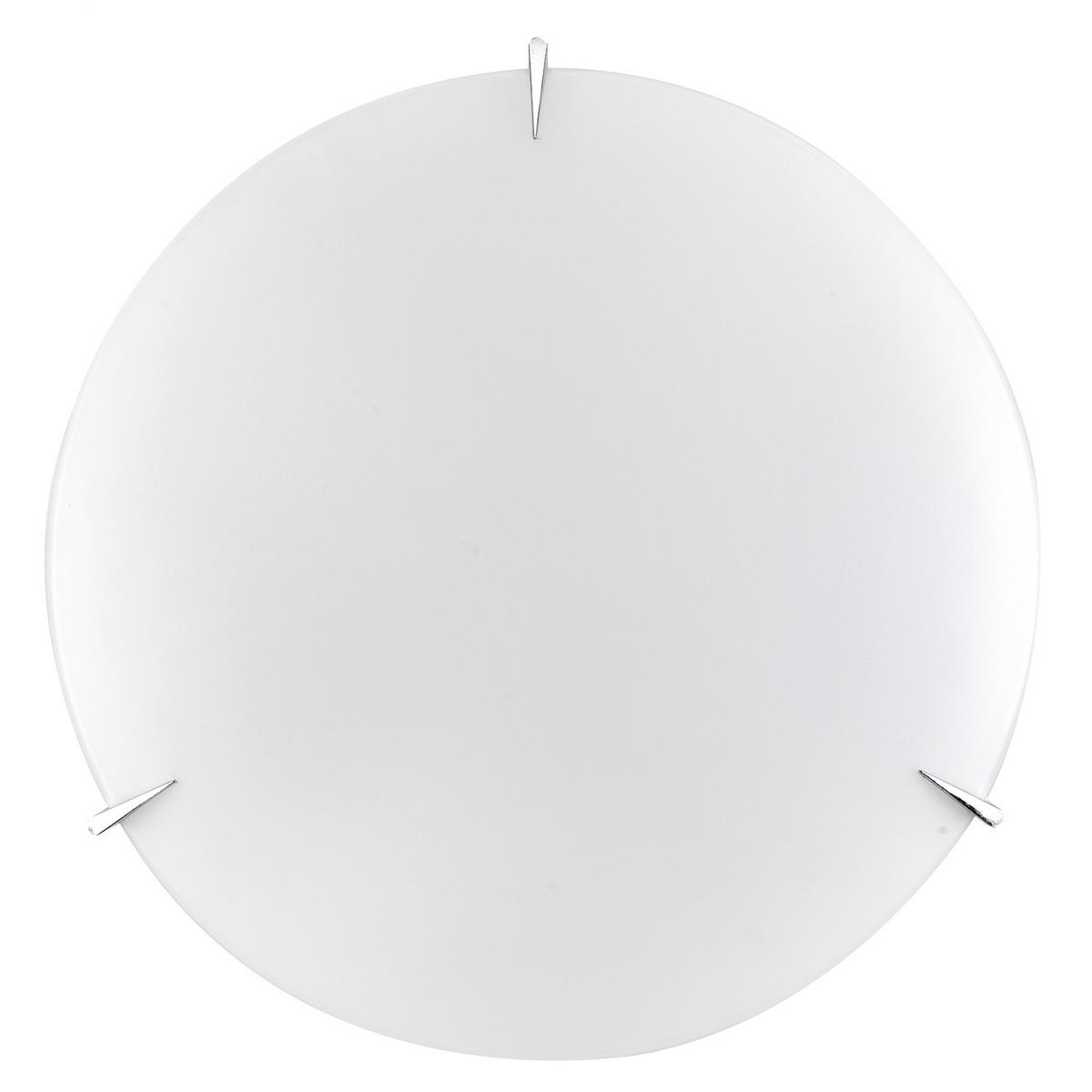 Deckenleuchte Plg Weiß L: 50 cm - Weiß, KONVENTIONELL, Glas/Metall (50/50/12cm)