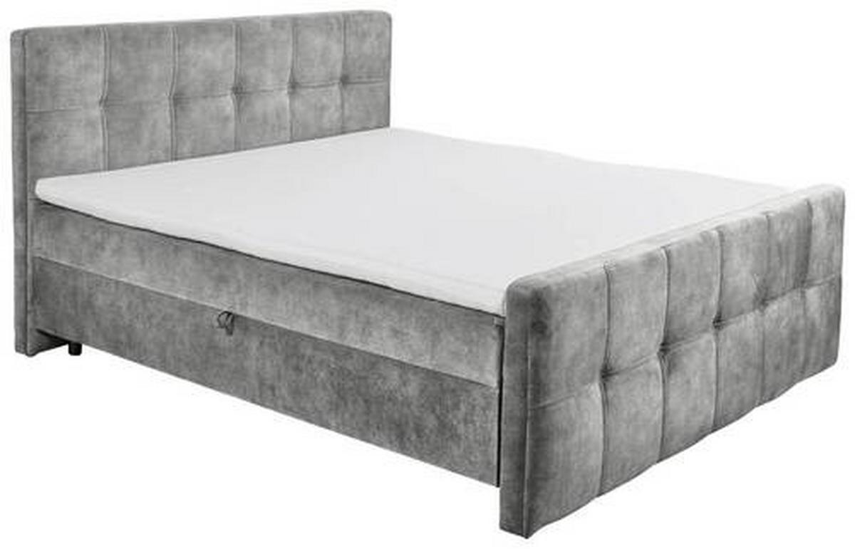 Boxbett Valetta 6 - Schwarz/Grau, MODERN, Holzwerkstoff/Textil (160/200cm) - MID.YOU