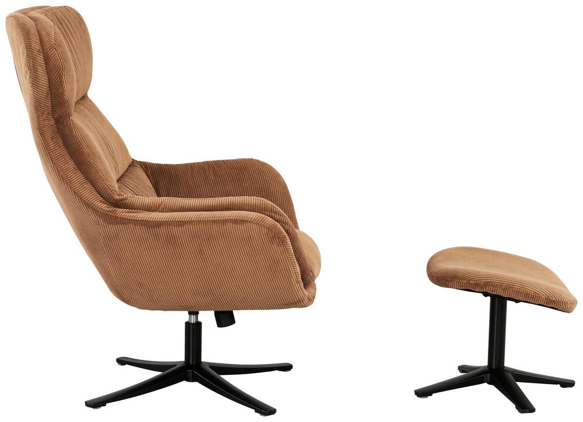Sesselset Tabbe - Schwarz/Kupferfarben, MODERN, Textil (76/110/88,5cm) - Livetastic