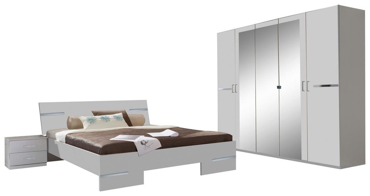 Schlafzimmer Anna Weiß - Weiß, Design, Glas/Holz (180/200cm) - MID.YOU