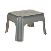 Tritthocker Silber Bis 150 Kg, H: 24 cm - Silberfarben, KONVENTIONELL, Kunststoff (36,5/30/24cm)