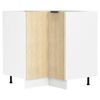 Eckunterschrank Fasola Honigeiche/Weiß B: 76 cm - Honigeiche/Weiß, Trend, Holzwerkstoff/Kunststoff (76/93/76cm) - MID.YOU