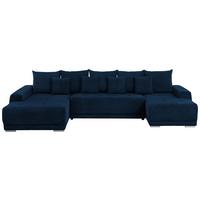 Wohnlandschaft Madeleine Blau U: 203x350x180cm - Blau/Silberfarben, Design, Textil (203/350/180cm) - MID.YOU