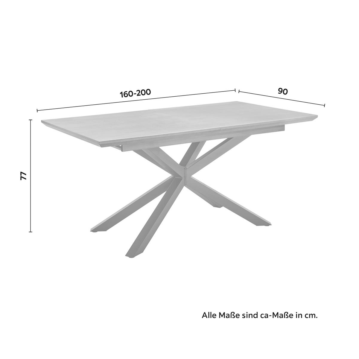 Jídelní stůl s rozkladem FULVIO 160-200 cm - černá/barvy vlašských ořechů, Moderní, kov/dřevo (160-200/77/90cm) - P & B