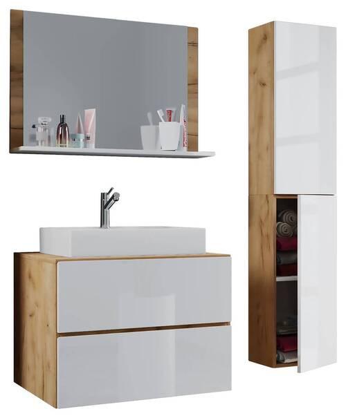 Badezimmer Lendas4-teilighonigeicheb:94cm - Honigeiche/Weiß, MODERN, Keramik/Holzwerkstoff (94cm) - MID.YOU