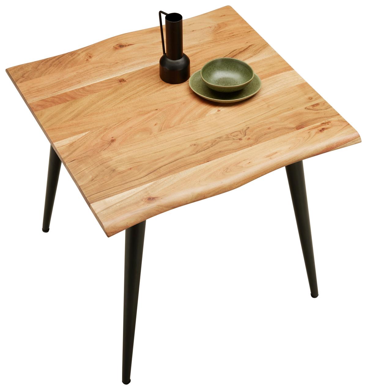 JEDÁLENSKÝ STÔL MAX 80 - čierna/farba akácie, Lifestyle, kov/drevo (80/76/80cm) - Zandiara
