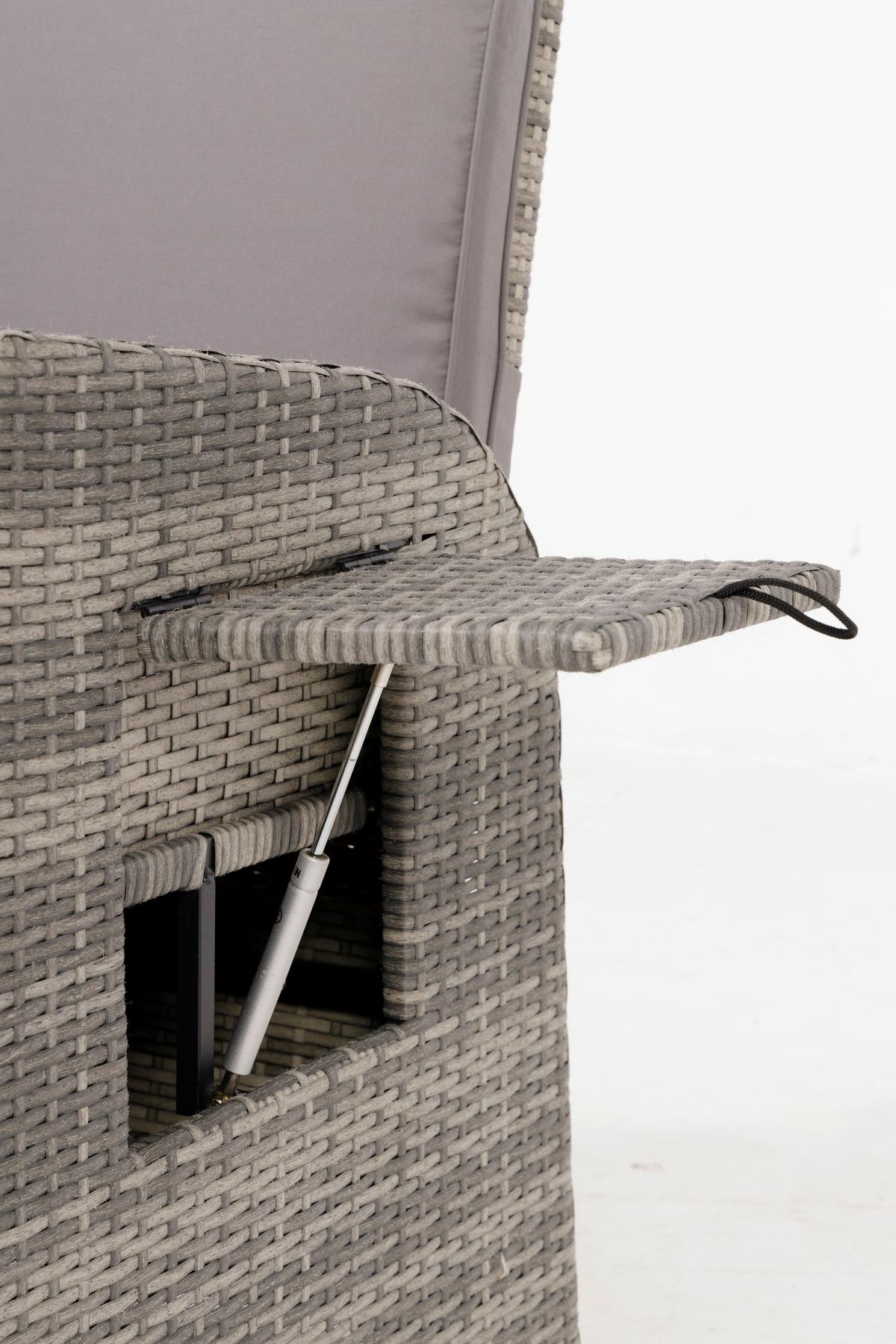 Gartensessel verstellbar Amelia Stahl, Kunststoff - Dunkelgrau, MODERN, Kunststoff/Textil - Beldano
