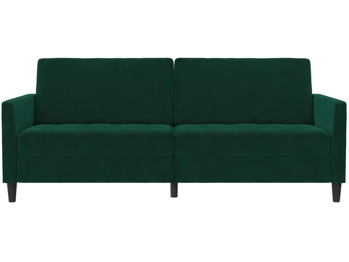 Schlafsofa Palermo Dunkelgrün, mit Schlaffunktion - Dunkelgrün/Schwarz, Basics, Textil (207/86/86cm) - Livetastic