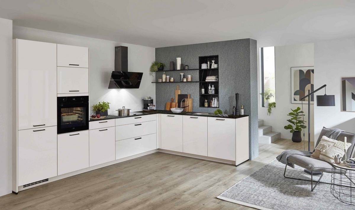Einbauküche Magnolie Hgl. Frei Planbar In Magnolie Hgl - Magnolie, MODERN, Holzwerkstoff - Vertico