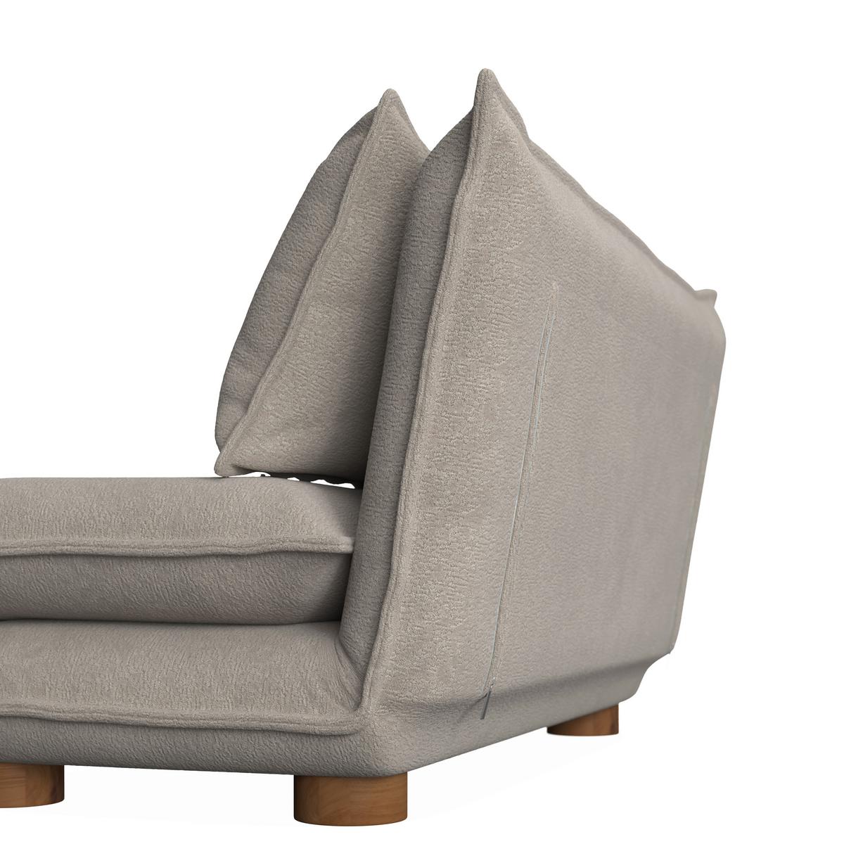 Rozkladacia pohovka BELLA, béžová, max. 240 kg - prírodná farba/béžová, Modern, kov/drevo (141/76/63cm) - Bessagi Home