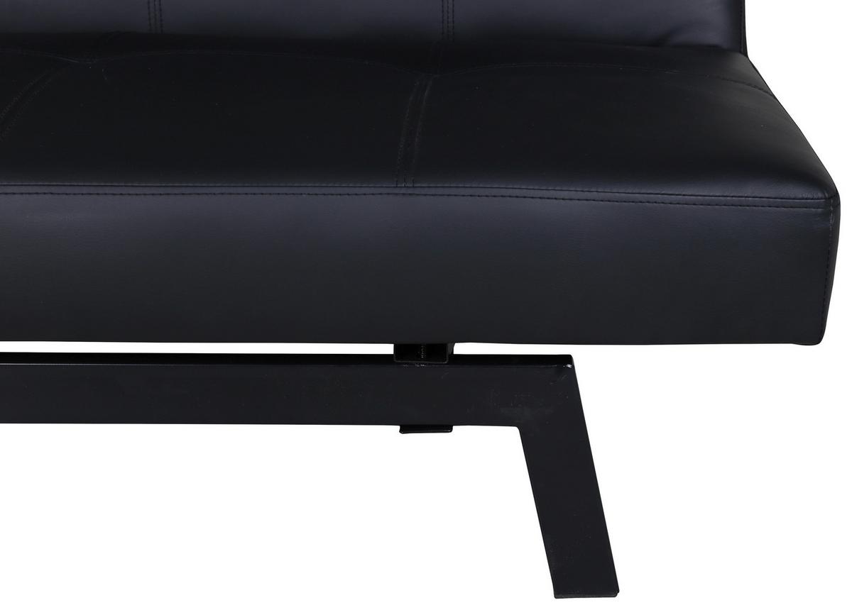 Schlafsofa Bodil - Schwarz, Design, Textil/Metall (180/80/55cm) - Livetastic