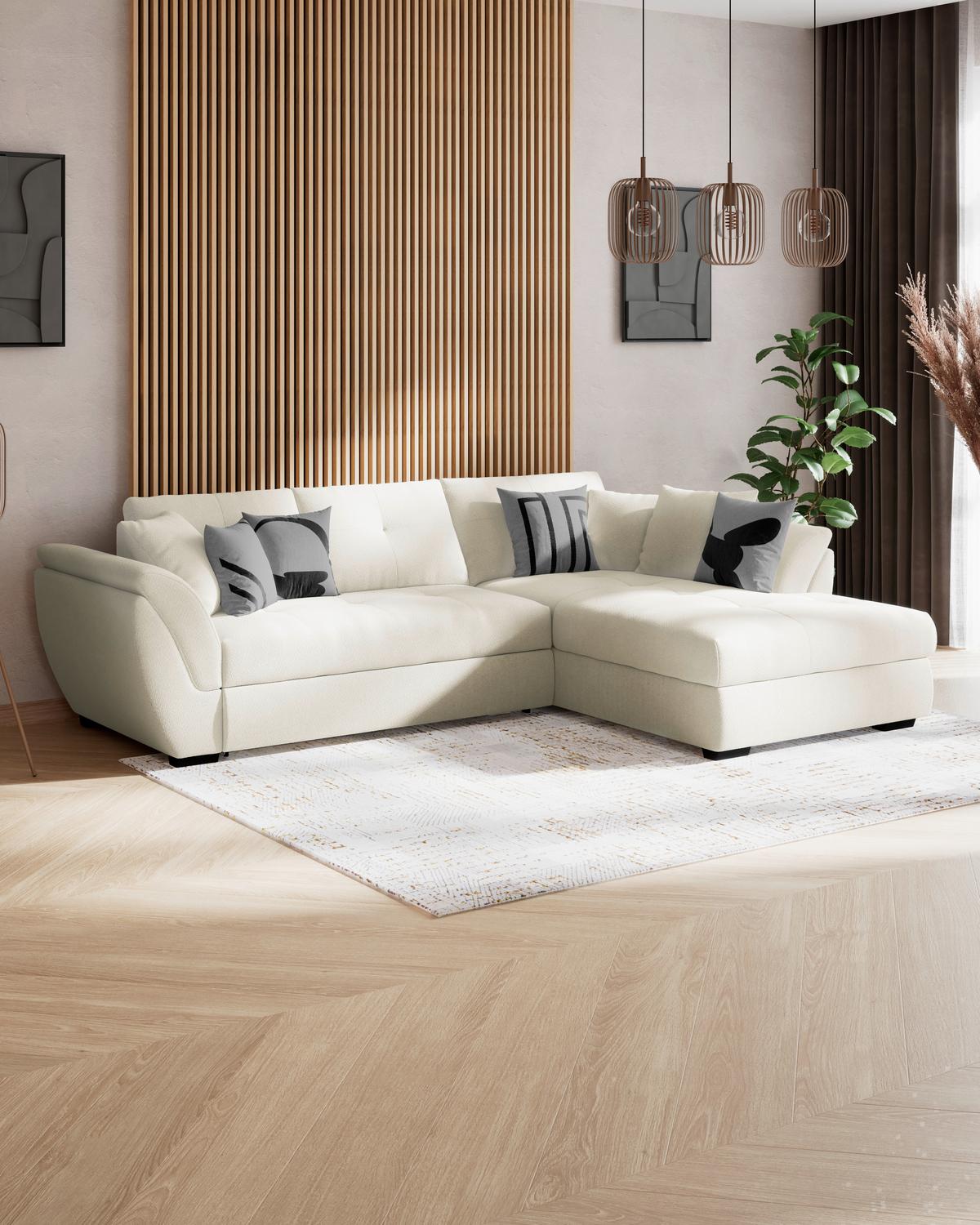 Rohová sedačka BERISSO, pravá, sivá tk. VINCI - čierna/sivá, Konventionell, textil (278/187cm) - Ondega