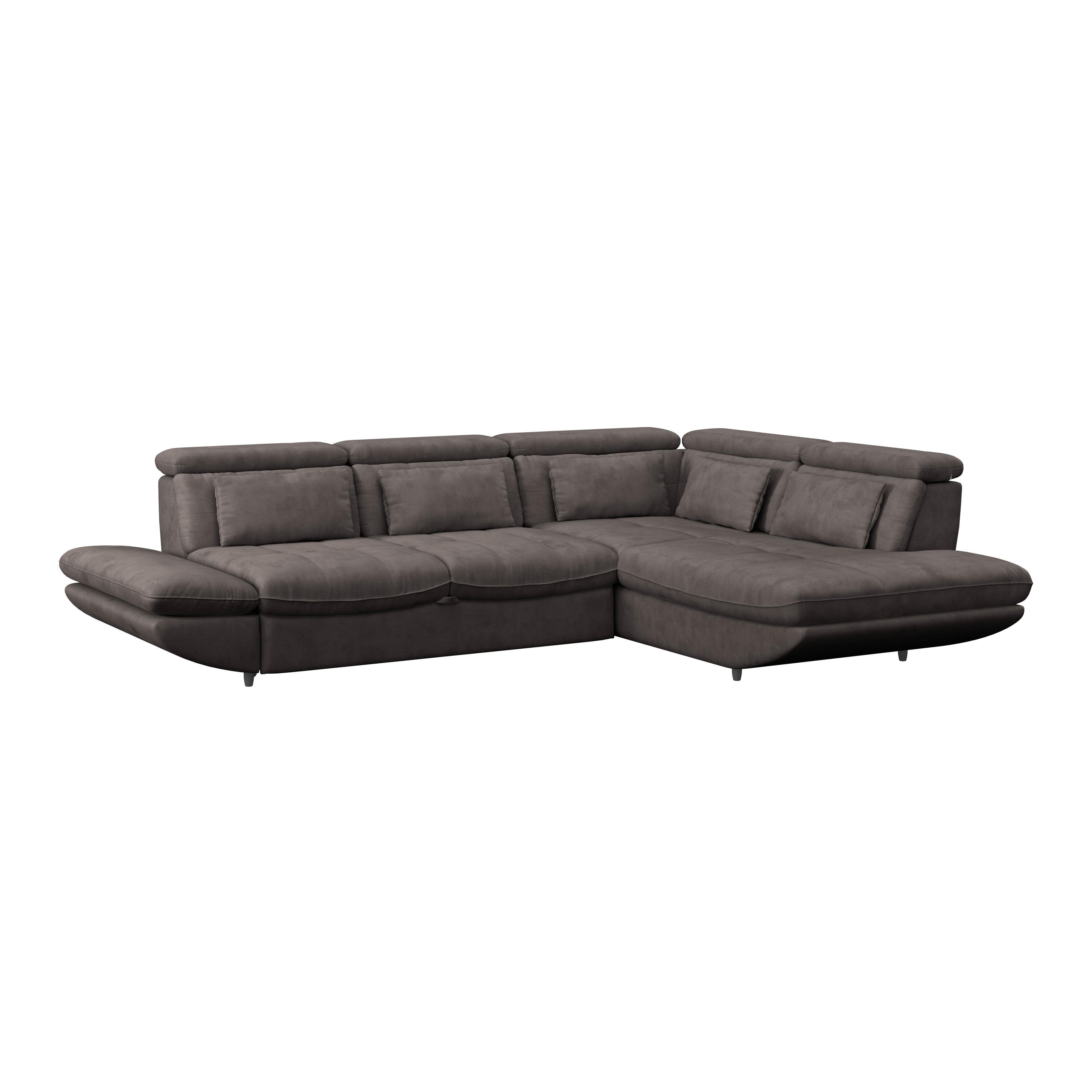 Wohnlandschaft Park - Dunkelbraun/Schwarz, MODERN, Textil (233/311cm) - Luca Bessoni