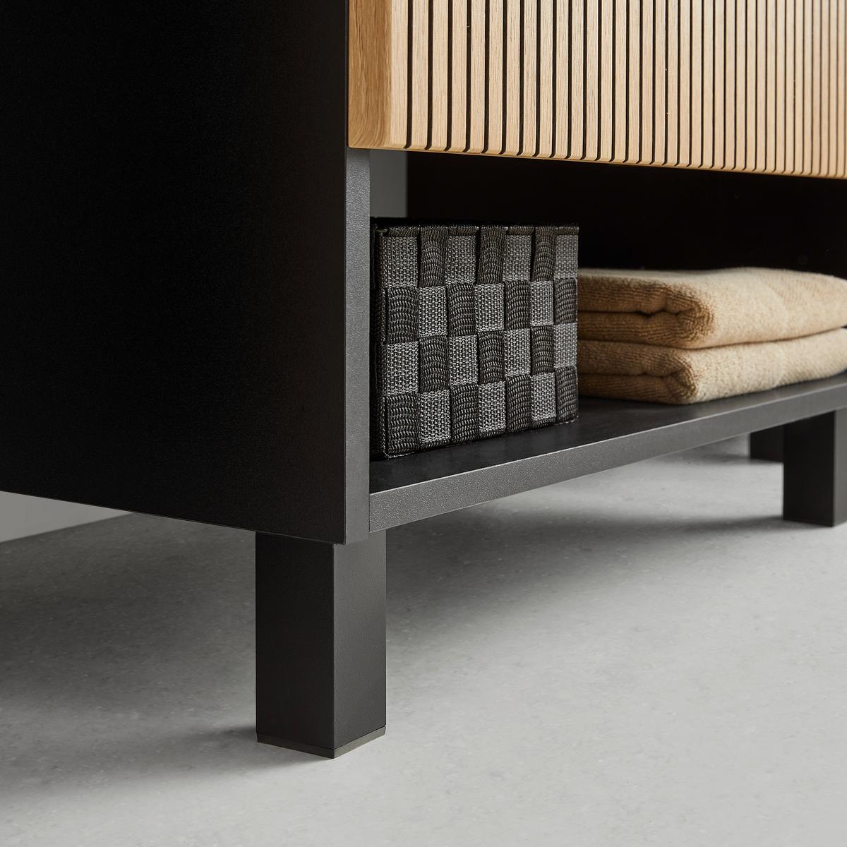 Skrinka pod umývadlo VENEZIA - čierna/farba duba, Lifestyle, kompozitné drevo (70/60/45cm) - Mömax