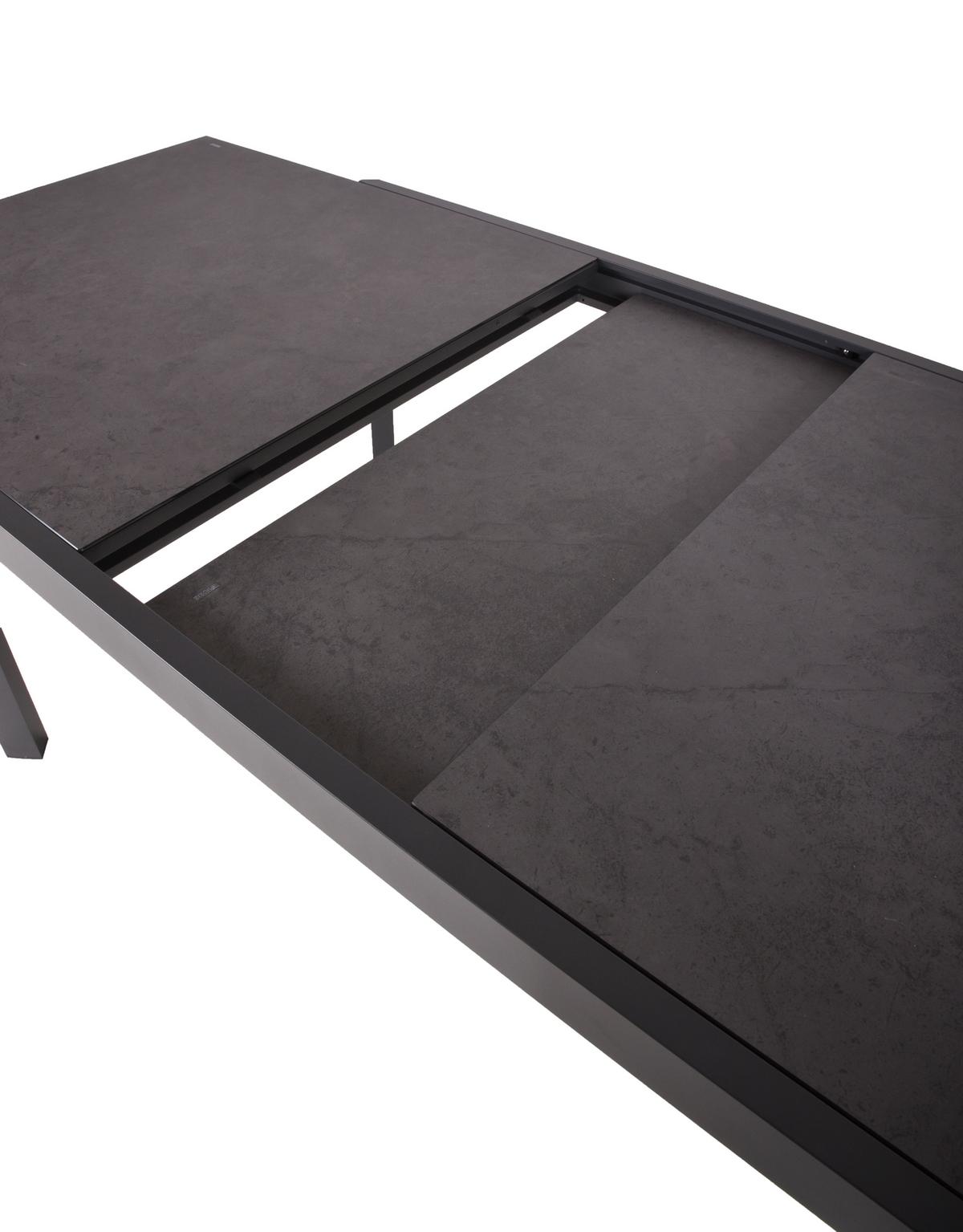 Gartentisch Nerea - Anthrazit, Basics, Glas/Metall (200/100/75cm) - Gardenson