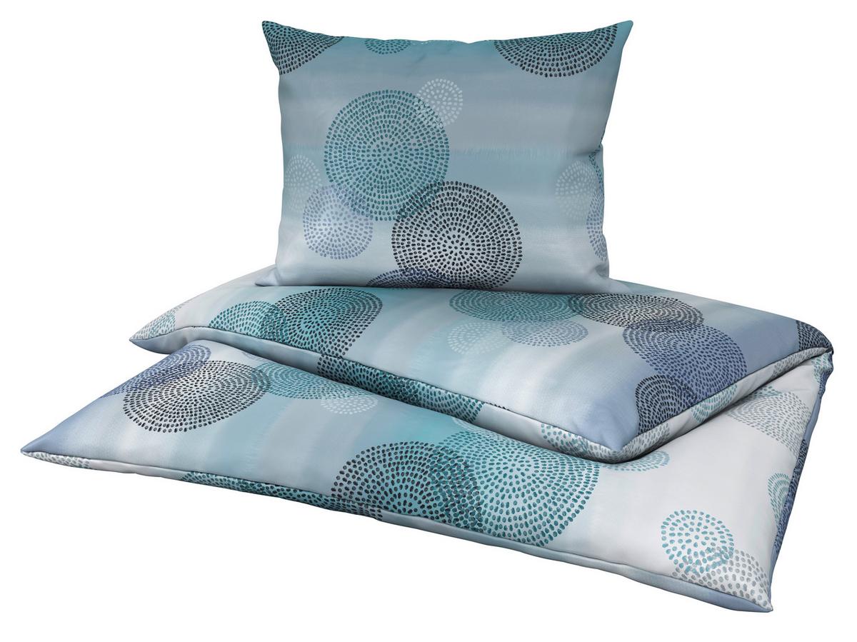 Bettwäsche 140x200 cm Rebecca Baumwolle Blau Kreise - Blau, ROMANTIK / LANDHAUS, Textil - James Wood