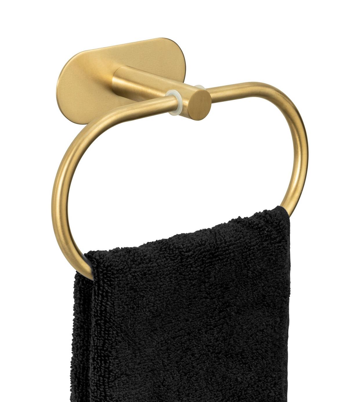 Držák na ručníky OREA GOLD MATT - barvy zlata, Lifestyle, kov (20,5/12,5/7,5cm) - Mömax