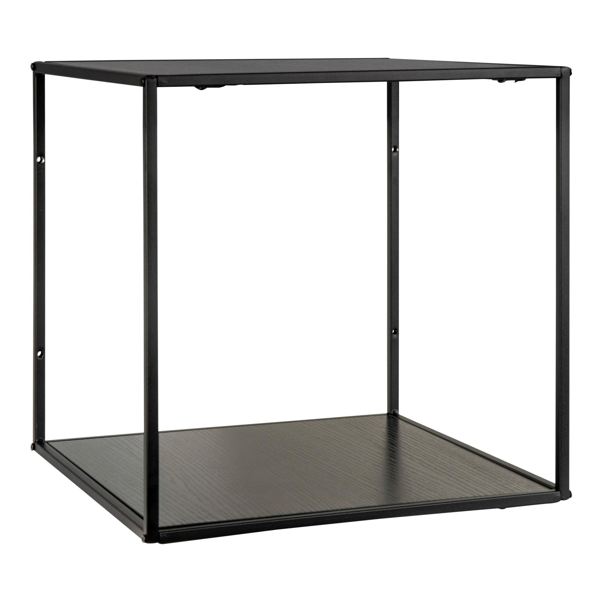 Wandregal Vita Schwarz B: 36 cm - Schwarz, Design, Holz/Metall (36/36/36cm)