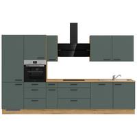 Küchenleerblock Easytouch High-Line, H12 Links - Dunkelgrün/Eichefarben, MODERN, Holzwerkstoff (360cm) - Nobilia