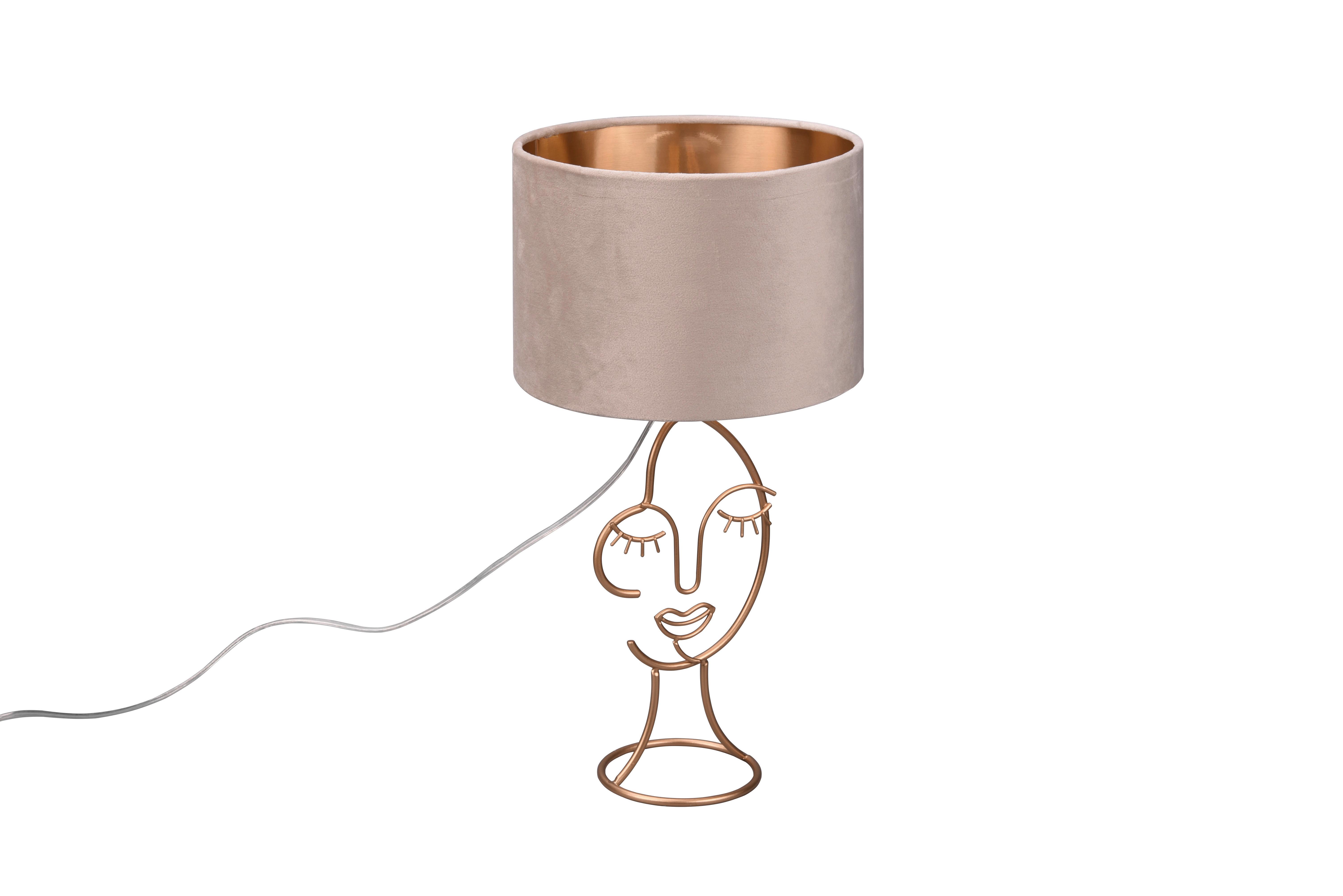 TISCHLEUCHTE R51221044 mARY - Beige/Goldfarben, KONVENTIONELL, Textil/Metall (24/45,5cm)