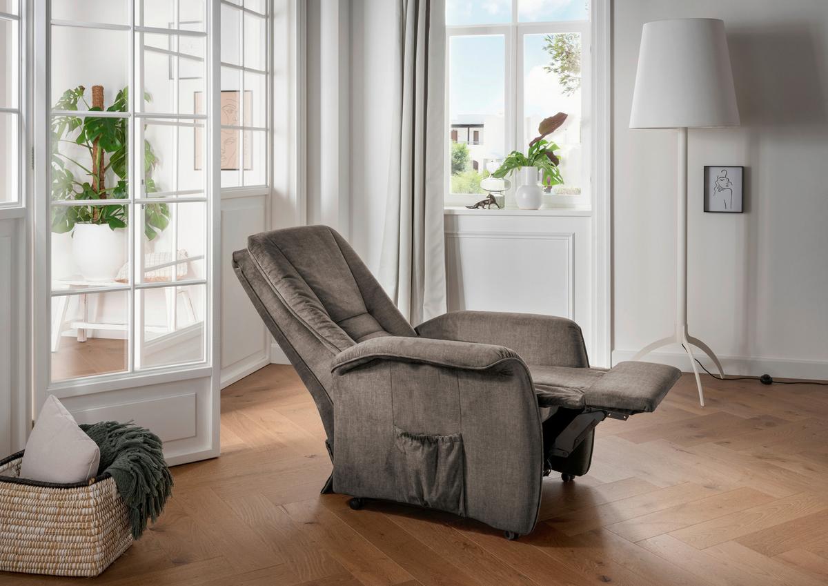 Fernsehsessel Harry Braun B: 77 Cm - Schwarz/Braun, Design, Textil (77/107/88cm) - Livetastic
