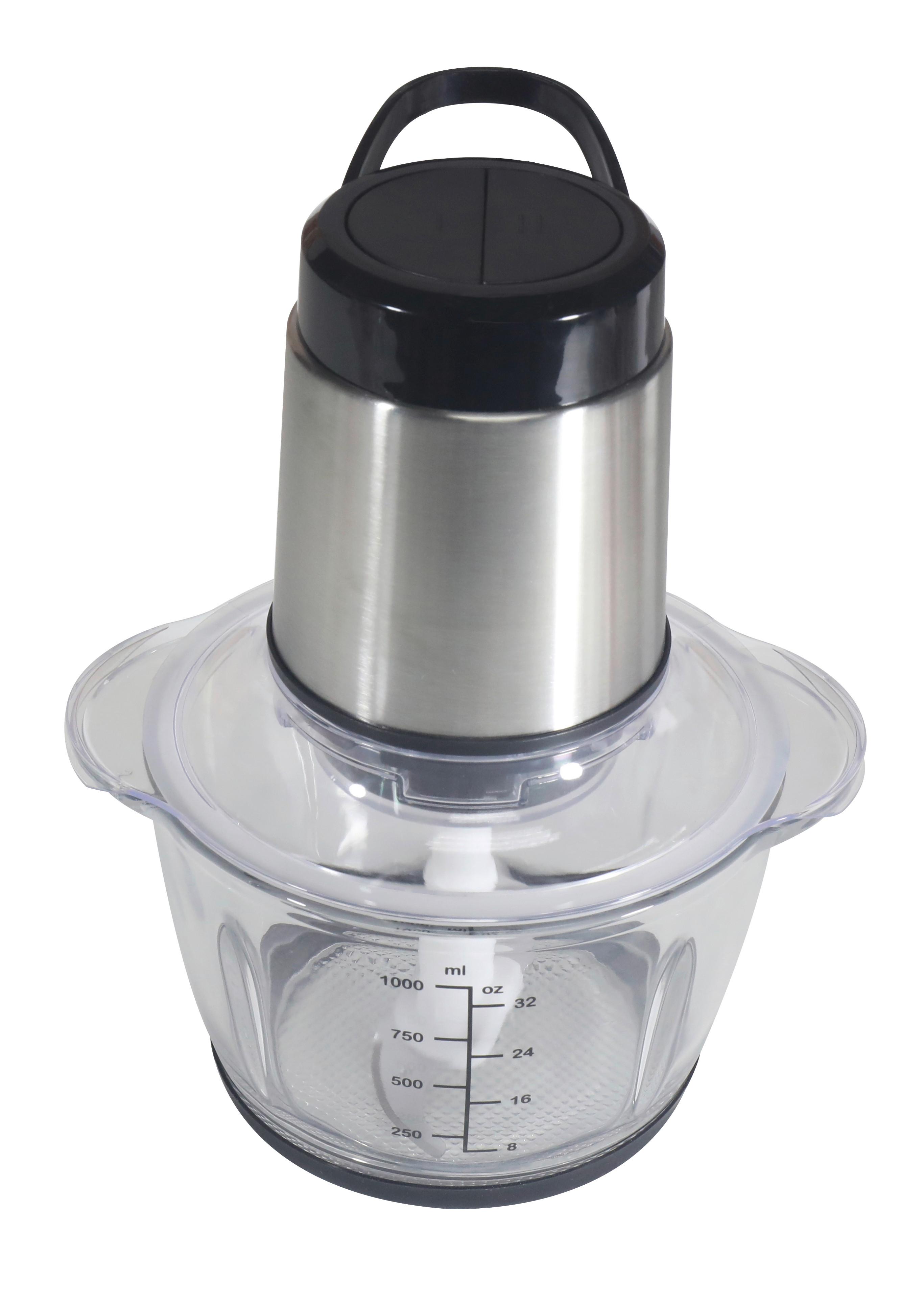 Universalzerkleinerer 300W 1200ml - Klar/Edelstahlfarben, KONVENTIONELL, Glas/Kunststoff (19,5/15,5/24,5cm) - Bono