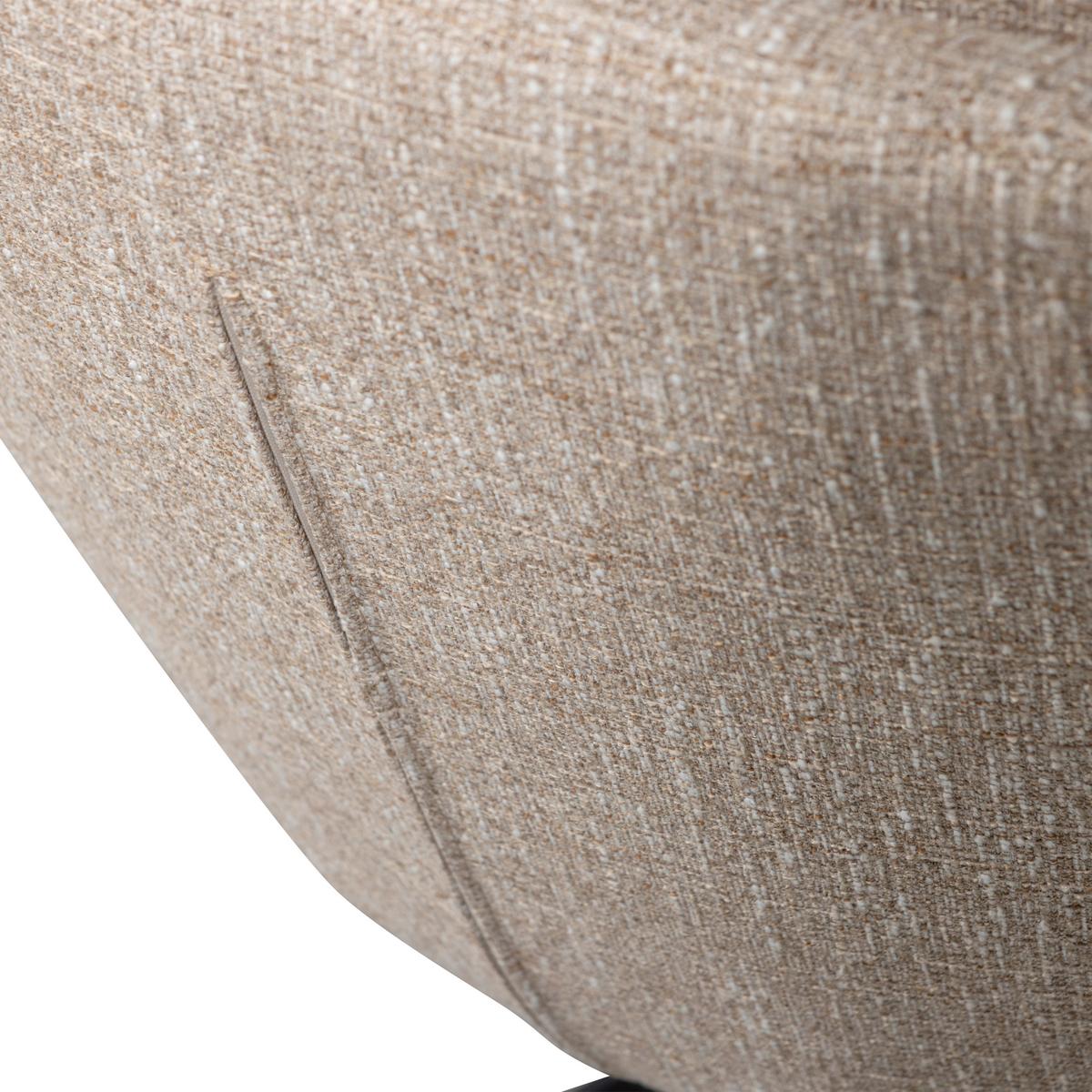 Sessel Milaro Naturfarben B: 75cm - Schwarz/Naturfarben, Design, Textil (75/88/94cm) - Livetastic