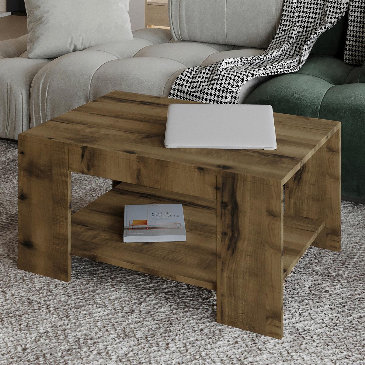 Couchtisch Lina Nussbaumfarben B: 90 Cm - Nussbaumfarben, Design, Holzwerkstoff (90/60/44cm) - Livetastic