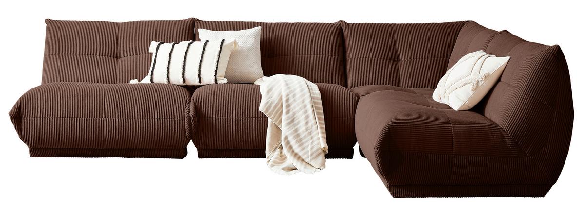 Ecksofa Giselle - Braun, Trend, Textil (315/210cm) - Livetastic