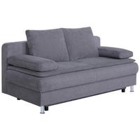 Schlafsofa mit Bettkasten Ken Graubraun - Chromfarben/Graubraun, Design, Textil (200/92/90cm) - P & B