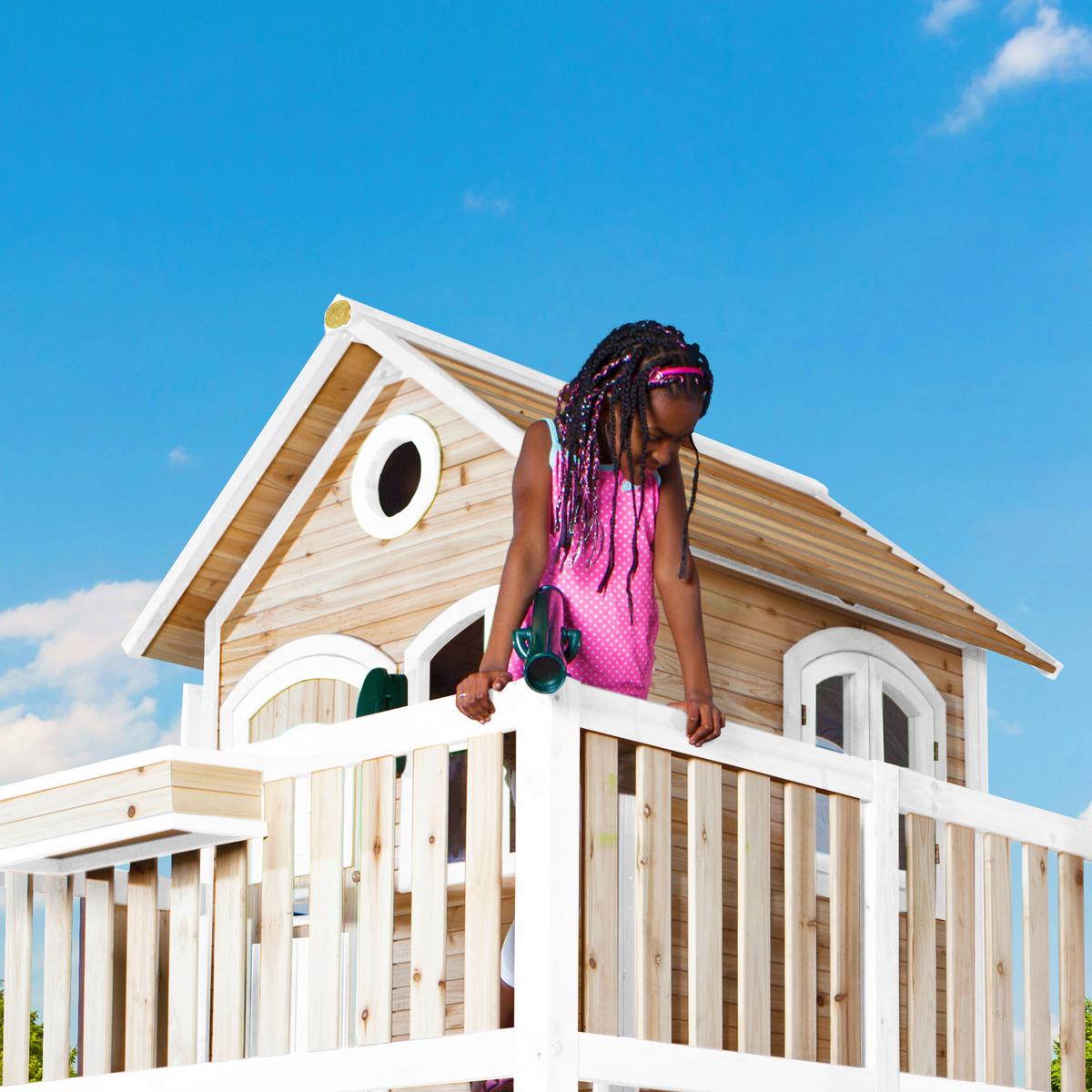 Spielturm A030.151.21 - Rot/Braun, KONVENTIONELL, Holz (377/291/255cm) - Ambia Garden