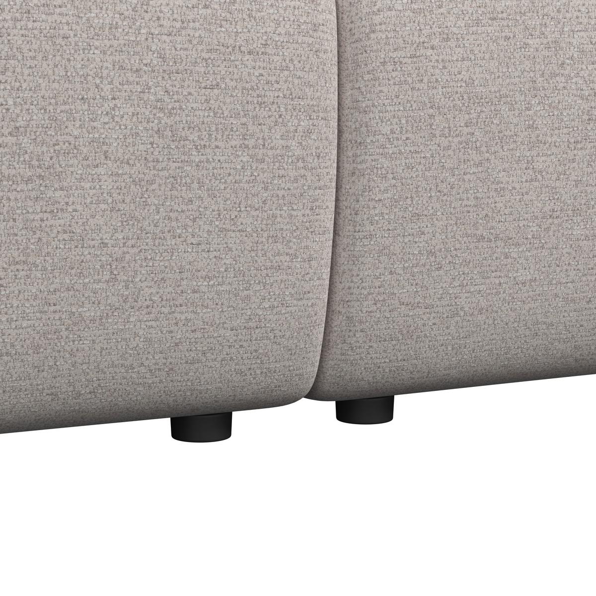 Rohová sedačka MARLO, obojstranná, krémová ženilka - čierna/krémová, Modern, drevo/textil (263/162cm) - Bessagi Home