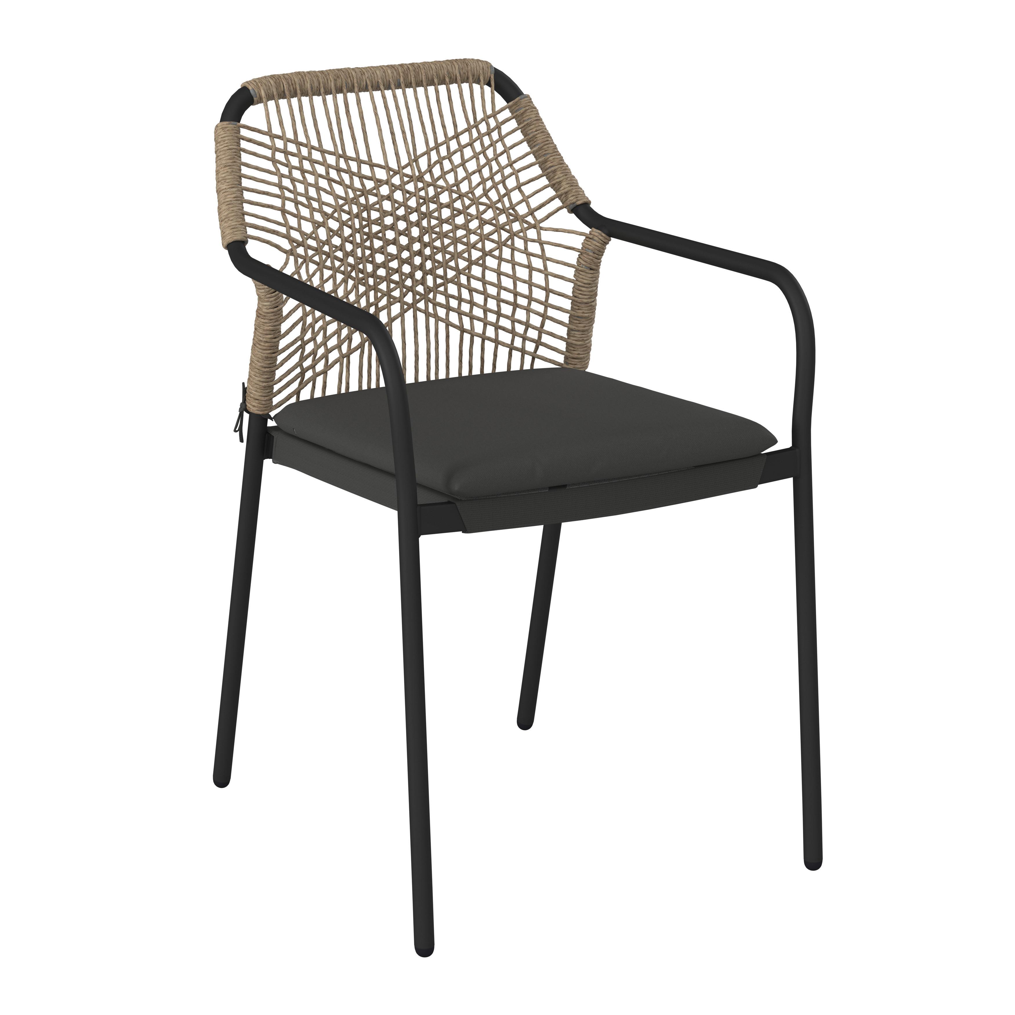 Gartensessel Isabella Metall/Kunststoff/Textil - Dunkelgrau, MODERN, Kunststoff/Textil (56/58/86cm) - Luca Bessoni