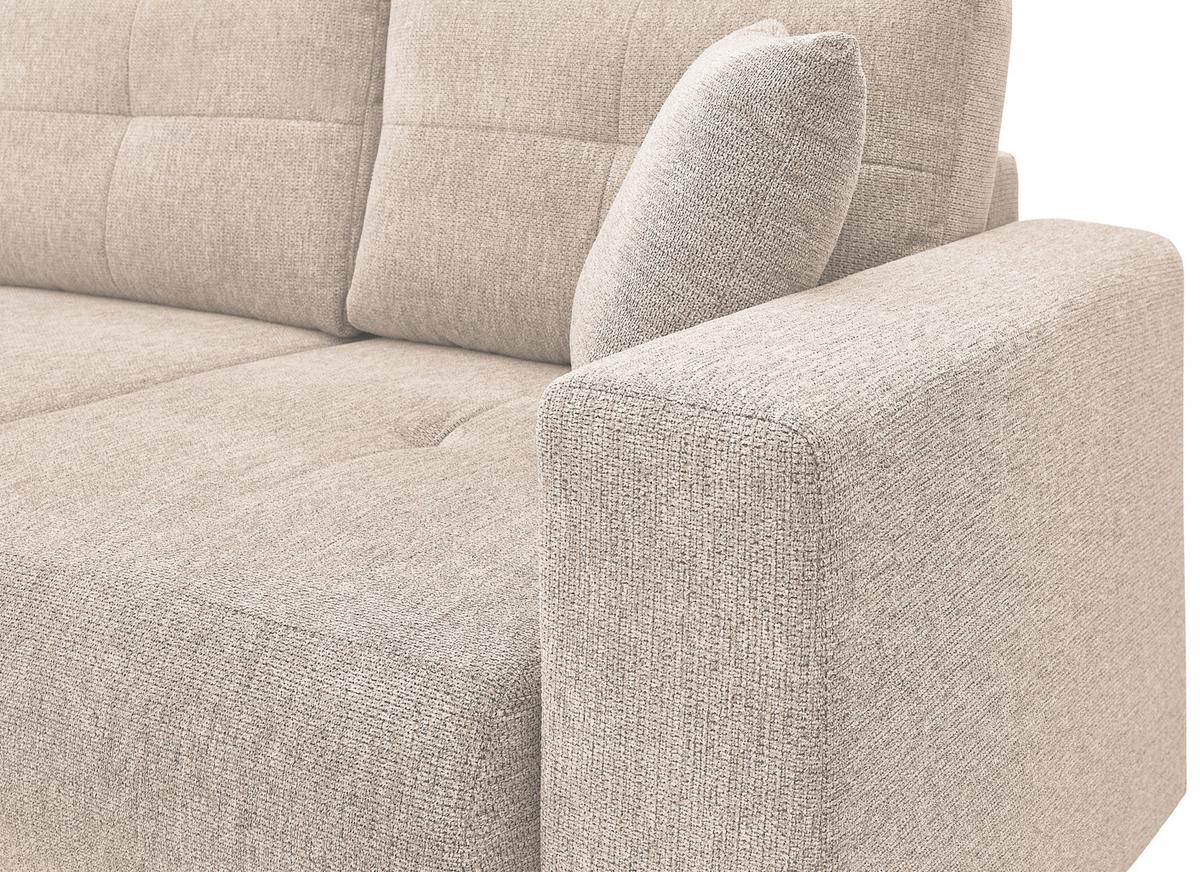 Ecksofa Texas Recr-Links Beige S: 203x259 cm - Beige/Schwarz, KONVENTIONELL, Holz (203/259cm)