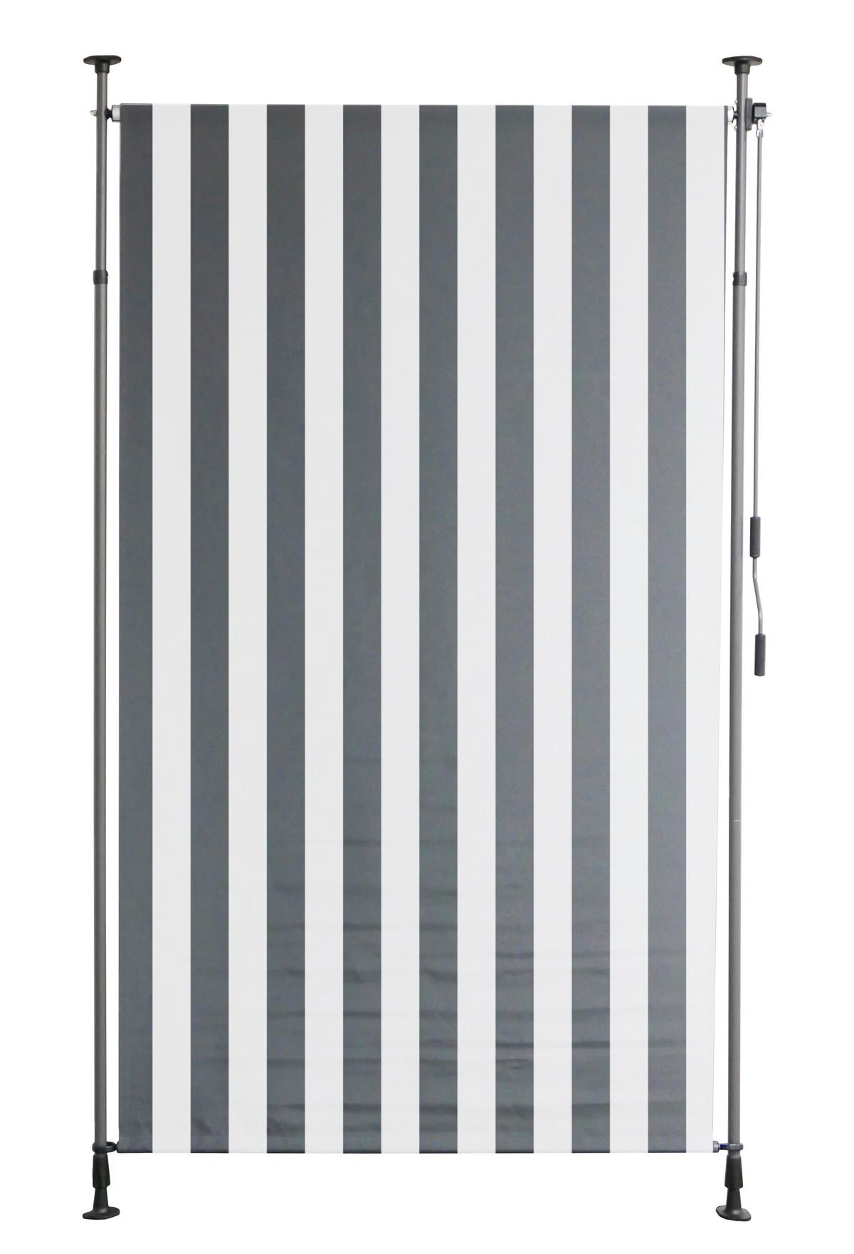 Klemm-Sichtschutz 1,50 M × 2,70 M - Grauweiß/Weiß, LIFESTYLE, Kunststoff/Metall