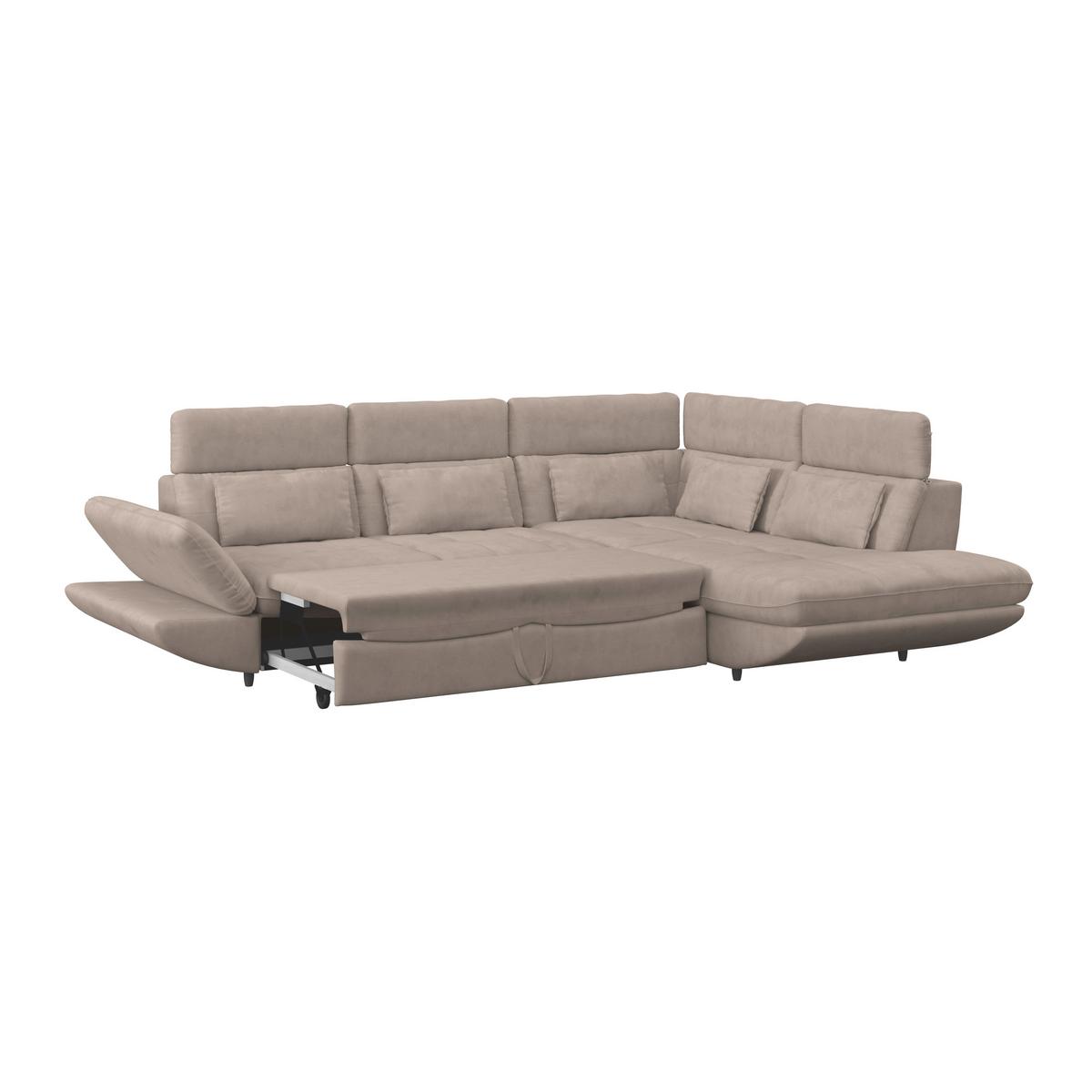 Ecksofa Mit Schlaffunktion Park Beige - Beige/Schwarz, MODERN, Textil (311/233cm) - Luca Bessoni
