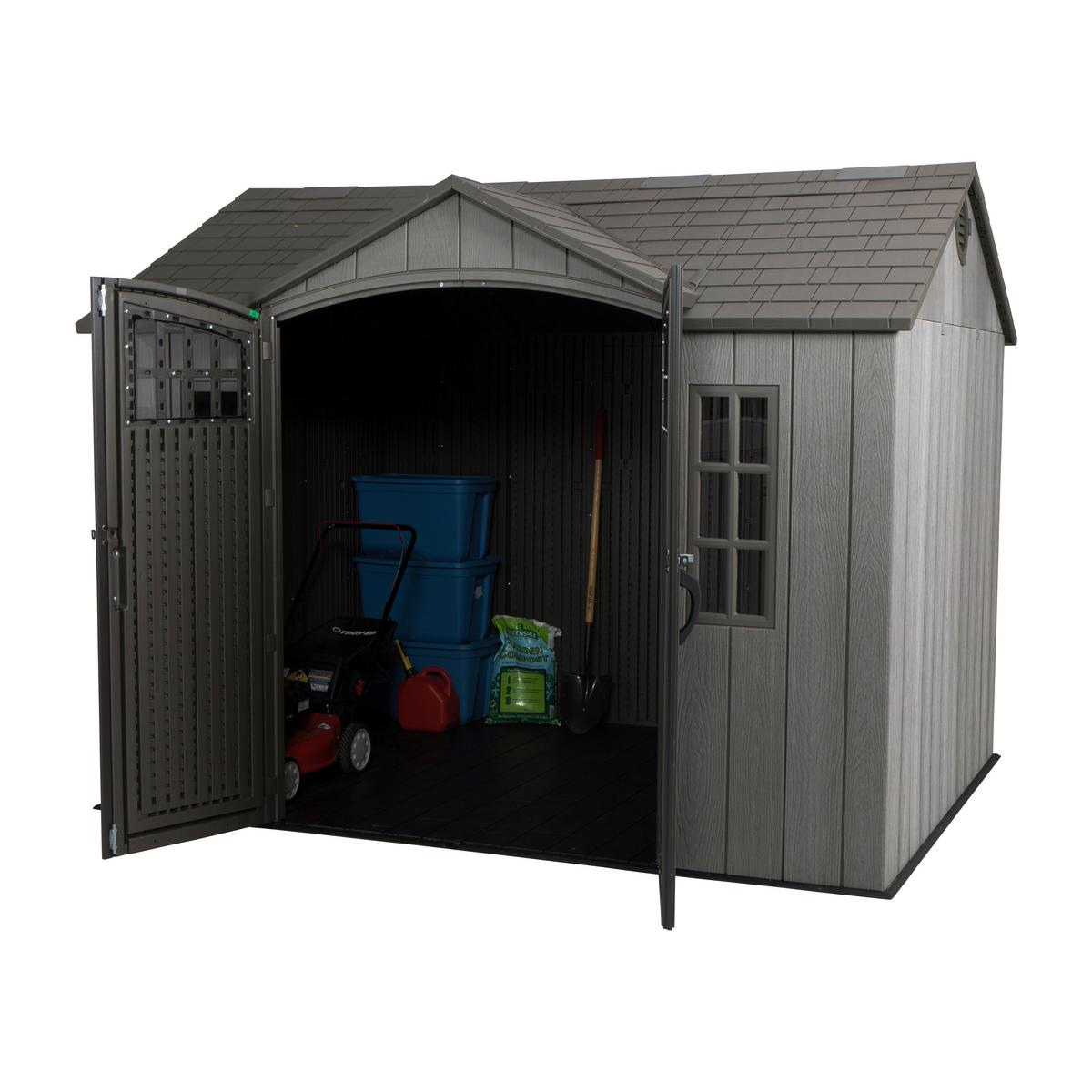 Gerätehaus versperrbar 305x244x244 cm - Dunkelgrau, Basics, Kunststoff (305/244/244cm)