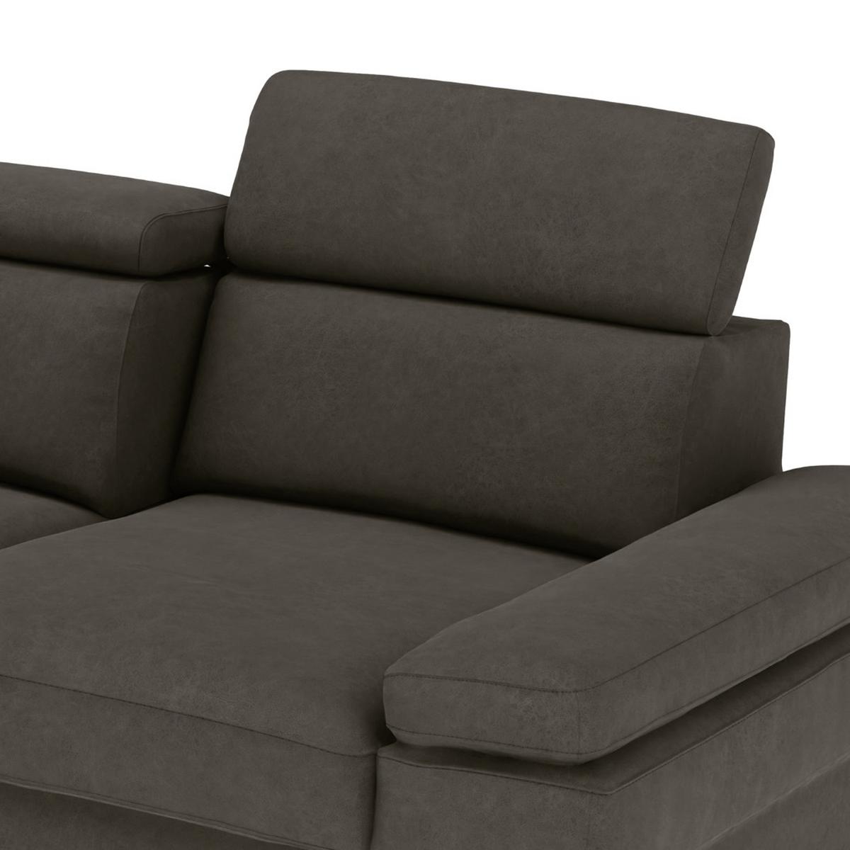 Ecksofa Elvis, Anthrazit S: 182x259 Cm - Anthrazit/Silberfarben, KONVENTIONELL, Textil (182/259cm) - Trendmanufaktur