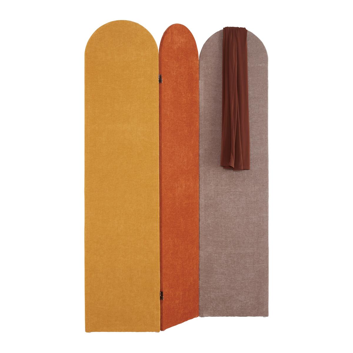 Paraván DIDI samet - šedá/hnědá, Konvenční, dřevo/textil (120/170/2cm) - Mömax